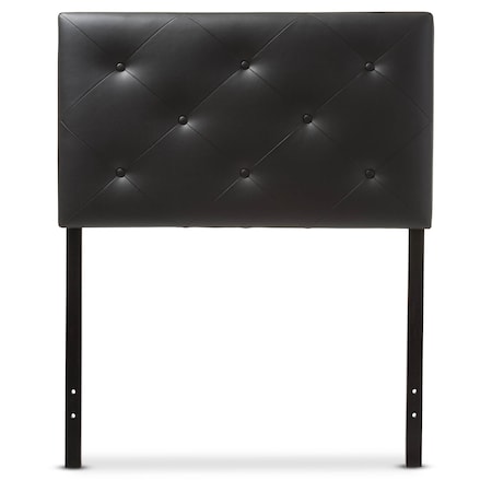Baxton Studio Baltimore Modern Black Faux Leather Upholstered Twin Size Headboard 125-6961
